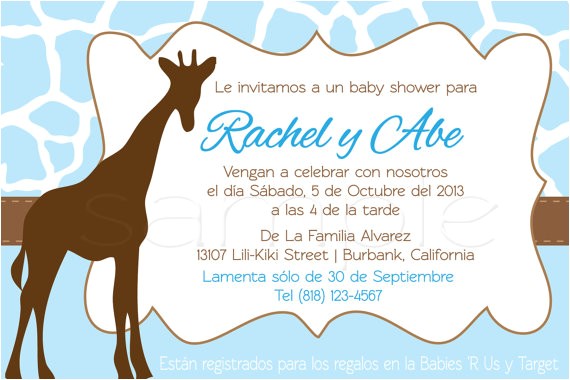 Spanish Baby Shower Invitation Wording Baby Shower Spanish
