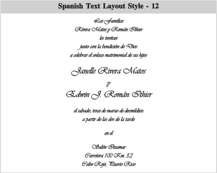 Spanish Birthday Invitation Wording Samples Spanish Text Layout 12 708×566