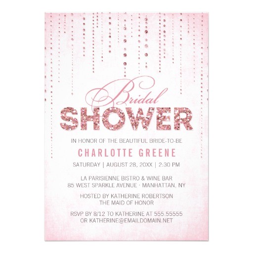 Sparkly Bridal Shower Invitations Glitter Look Bridal Shower Invitation 5" X 7" Invitation