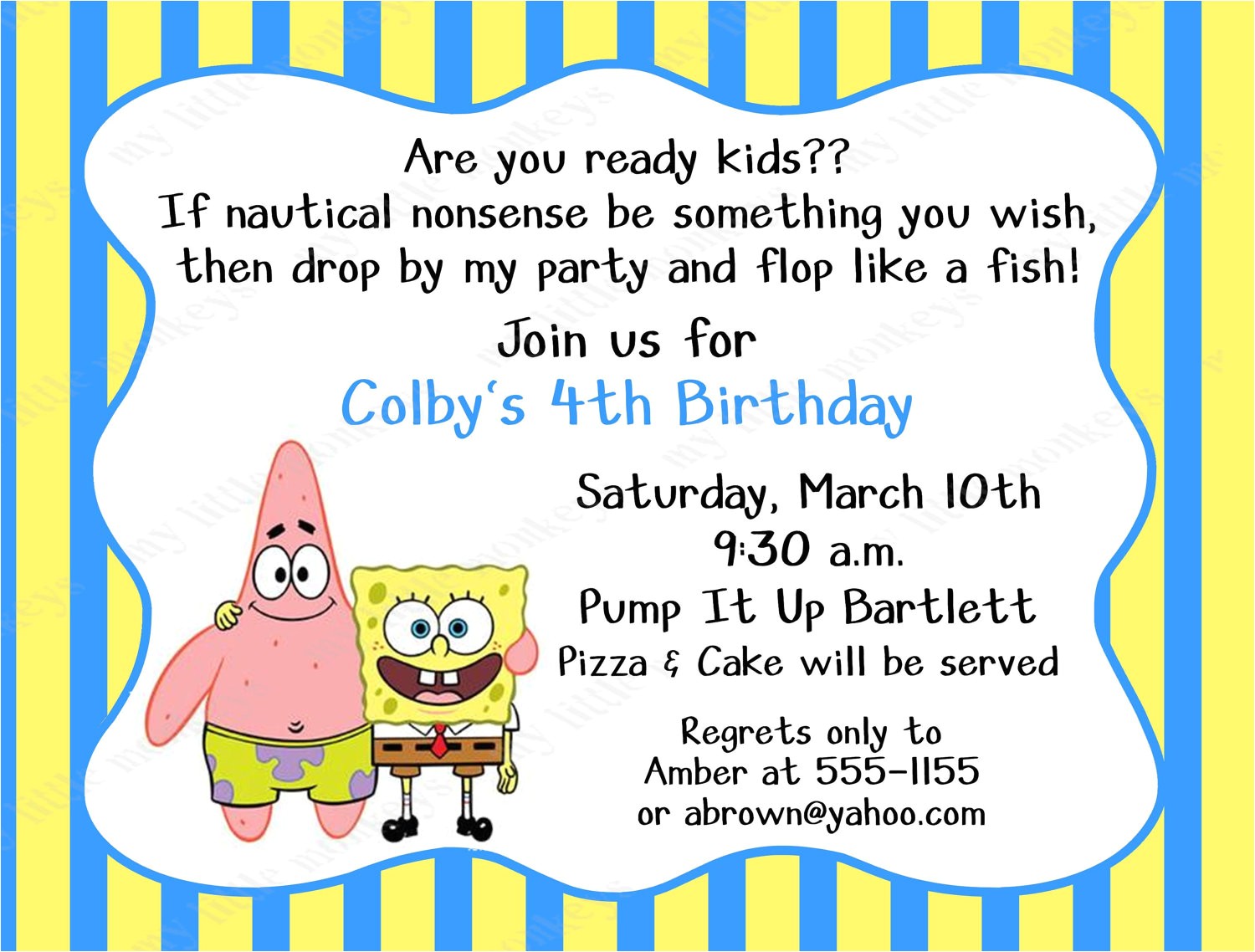 Spongebob Birthday Invitation Ideas 40th Birthday Ideas Birthday Invitation Template Spongebob