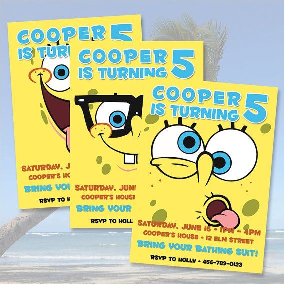 Spongebob Birthday Invitation Ideas 52 Best Birthday theme Spongebob Images On Pinterest