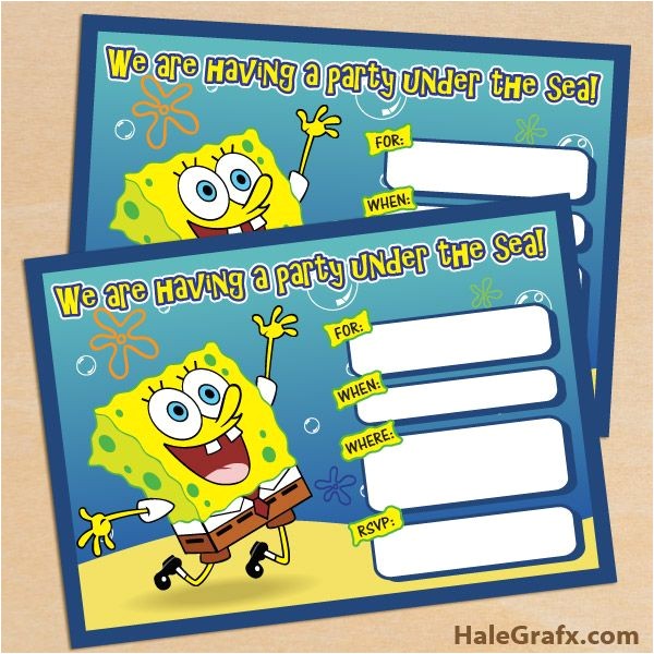 Spongebob Birthday Invitation Ideas Free Spongebob Invite Free Printable Spongebob Squarepants