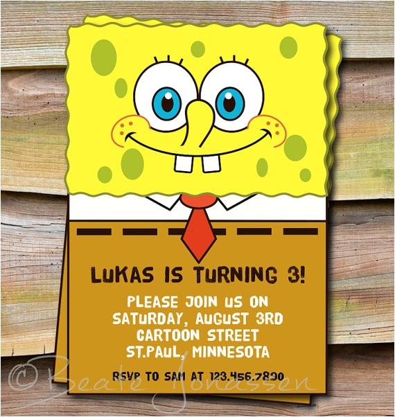 Spongebob Birthday Invitation Ideas Printable Spongebob Inspired Birthday Invitation by