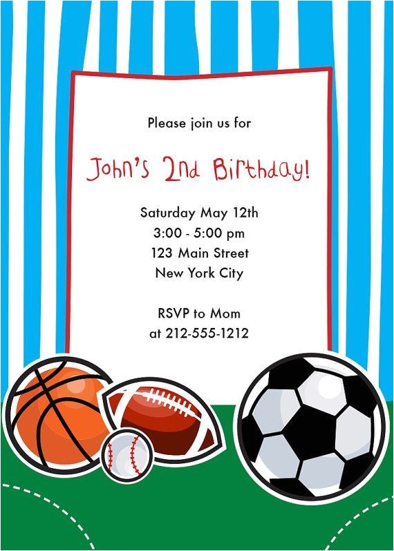 Sports themed Birthday Invitation Wording Download Free Template Sports themed Birthday Party