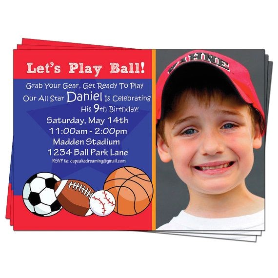 Sports themed Birthday Invitation Wording Sports Birthday Invites Football Invitations by