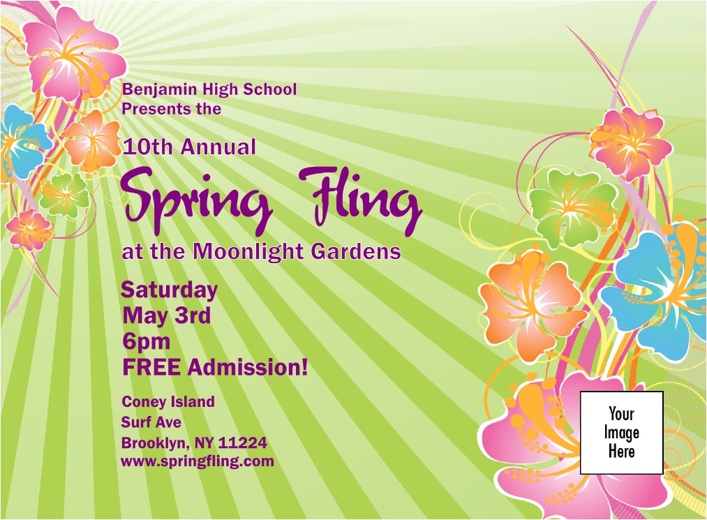 Spring Fling Party Invitations Spring Fling Invitation