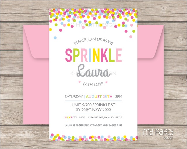 Sprinkle Birthday Invitations Baby Sprinkle Party Printable Baby Shower Invitation My