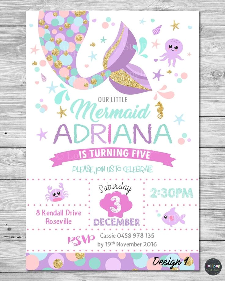 Sprinkle Birthday Party Invitations Baby Shower Invitation Templates Mermaid Birthday