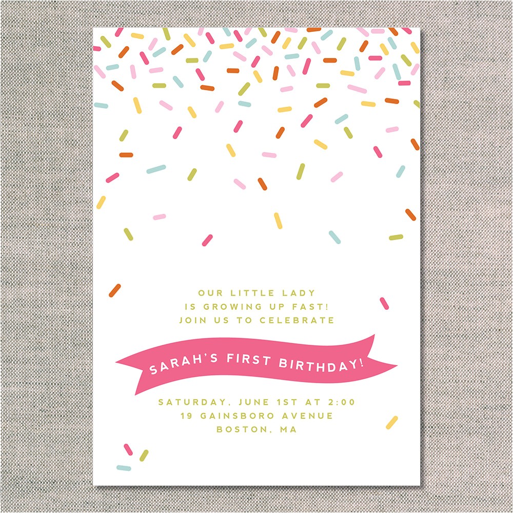 Sprinkle Birthday Party Invitations Raining Sprinkles Uh Oh Pasghettio