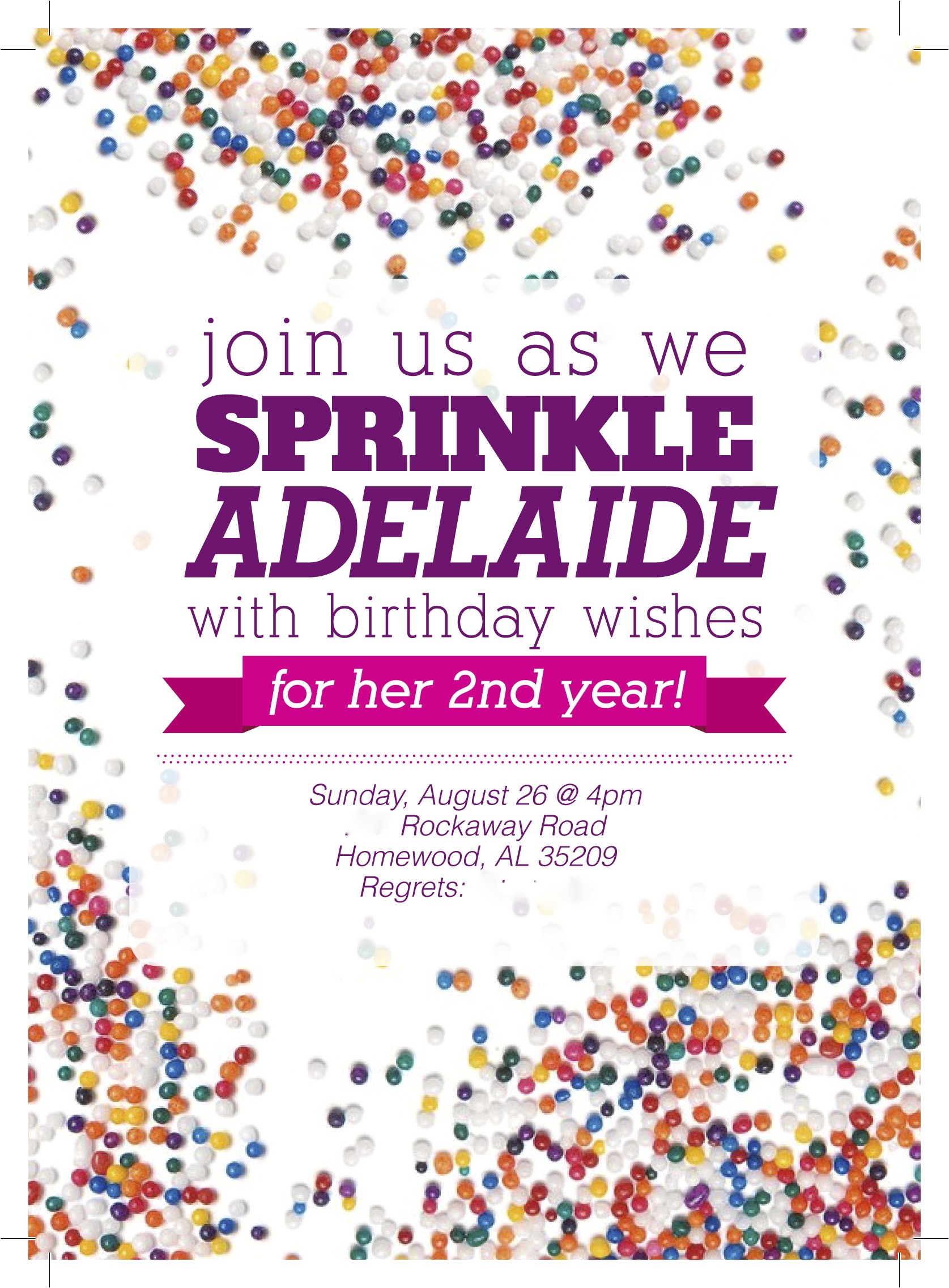 Sprinkle Birthday Party Invitations Sprinkle Party Invitations