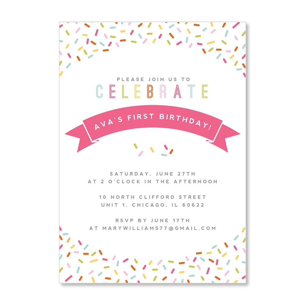 Sprinkles Birthday Party Invitations Celebrate with Sprinkles Uh Oh Pasghettio