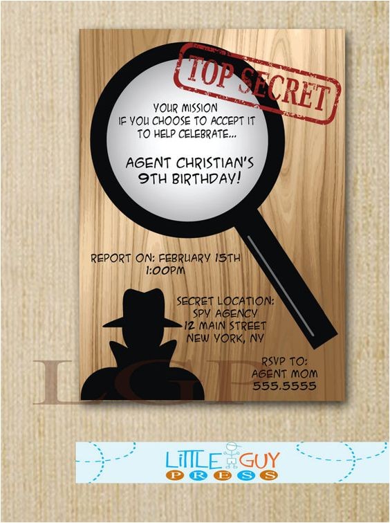 Spy Birthday Party Invitation Template Free Birthday Party Secret Agent Invitations Spy Birthday