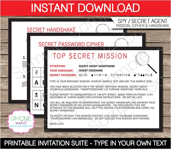 Spy Birthday Party Invitation Template Free Spy Party Invitations Template Spy Party Party
