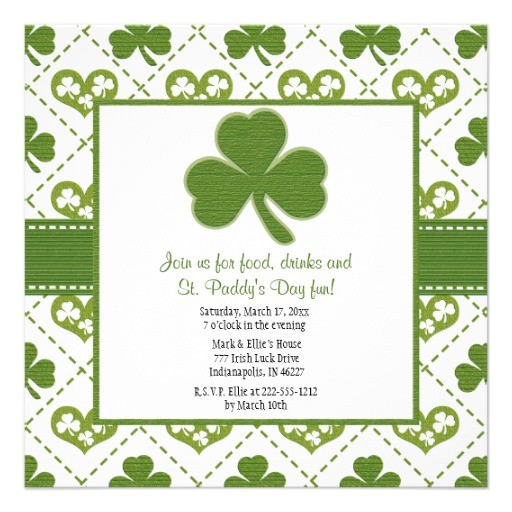 St Patrick S Day Party Invitations St Patrick S Day Party Invitations 5 25" Square