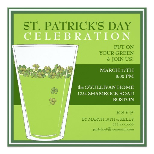 St Patrick S Day Party Invitations St Patricks Day Celebration Party Pint Invitation