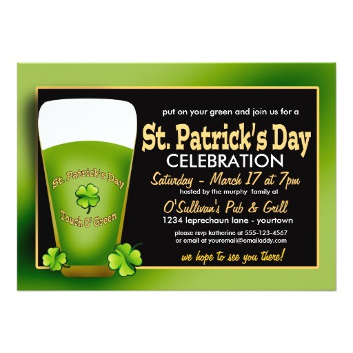 St Patty S Day Birthday Invitations Green Beer St Patricks Day Party Invitations