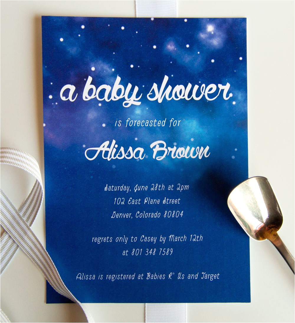 Starry Night Baby Shower Invitations Starry Night Baby Shower