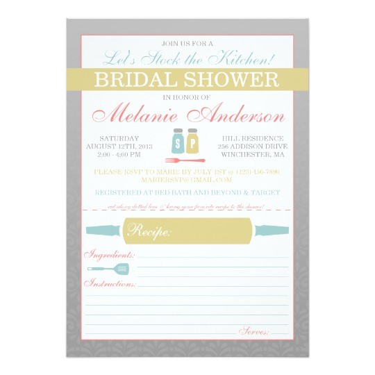 Stock the Kitchen Bridal Shower Invitations Modern Stock the Kitchen Bridal Shower Invites