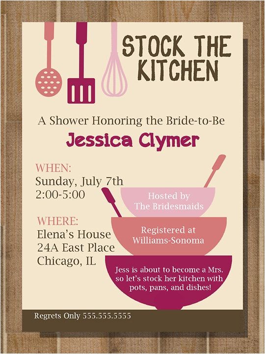 Stock the Kitchen Bridal Shower Invitations Printable Bridal Shower Invitation Stock the Kitchen