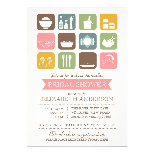 Stock the Kitchen Bridal Shower Invitations Retro Stock the Kitchen Bridal Shower Invitation 5" X 7