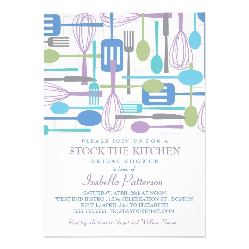 Stock the Kitchen Bridal Shower Invitations Stock the Kitchen Retro Style Bridal Shower Custom