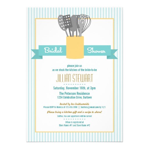 Stock the Kitchen Bridal Shower Invitations Trendy Stock the Kitchen Bridal Shower Invitations 5" X 7