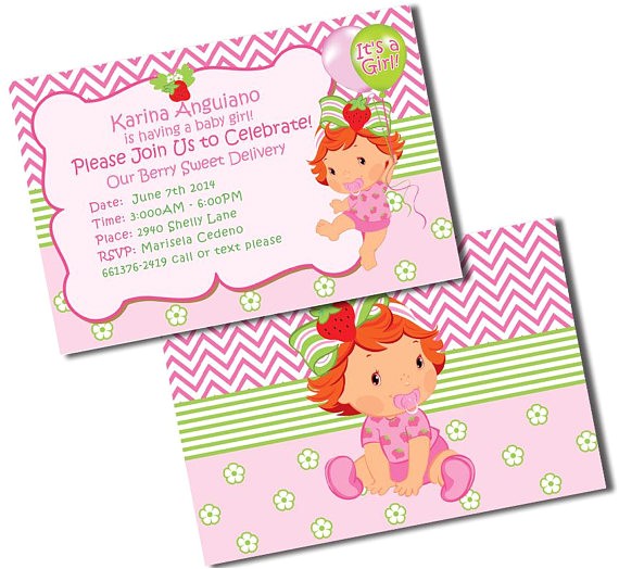 Strawberry Shortcake Baby Shower Invitations Baby Shower Strawberry Shortcake Invitations by Metro