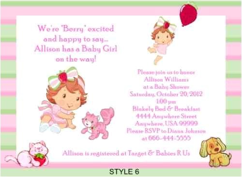 Strawberry Shortcake Baby Shower Invitations Details About Strawberry Shortcake Baby Shower Invitations