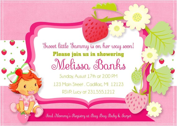 Strawberry Shortcake Baby Shower Invitations Strawberry Shortcake Baby Shower Invitations
