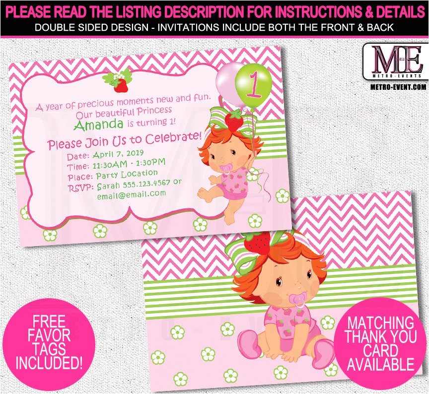 Strawberry Shortcake Baby Shower Invitations Strawberry Shortcake Baby Shower Invitations