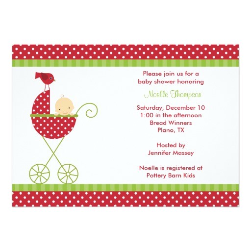 Stroller Baby Shower Invitations Christmas Stroller Baby Shower Invitations