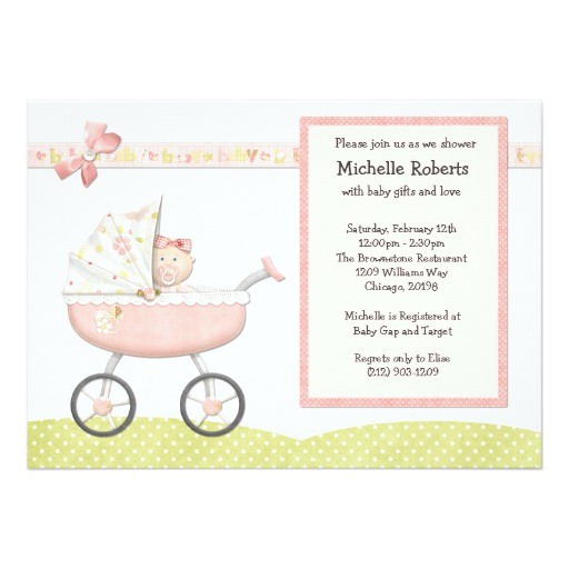 Stroller Baby Shower Invitations Stroller Baby Shower Invitation