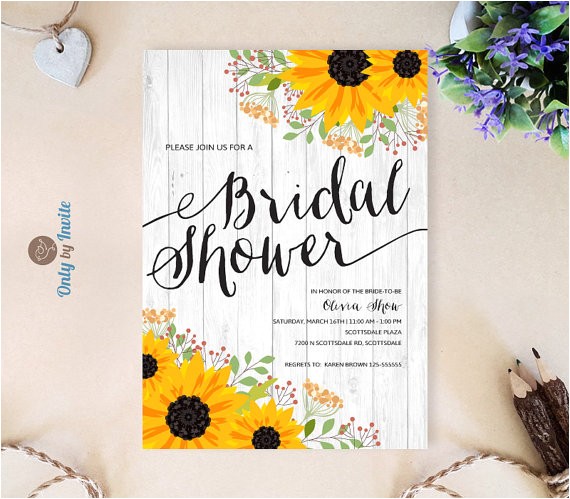 Sunflower Bridal Shower Invitation Templates 14 Printable Bridal Shower Invitations Examples