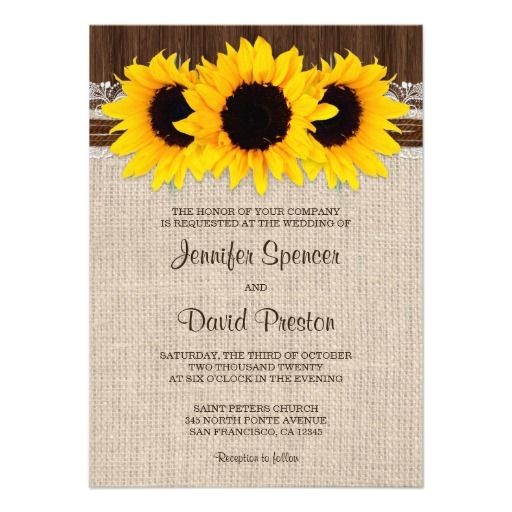 Sunflower Bridal Shower Invitation Templates Rustic Country Sunflower Wedding Invitations