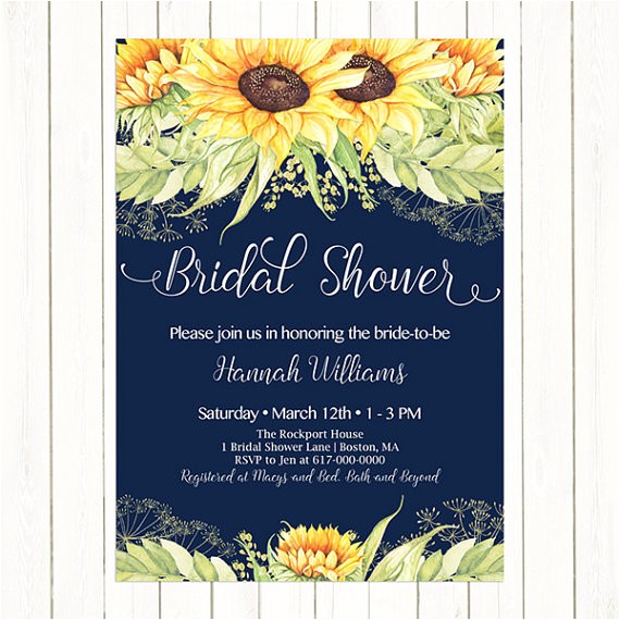 Sunflower Bridal Shower Invitation Templates Sunflower Bridal Shower Invitation Sunflowers Bridal