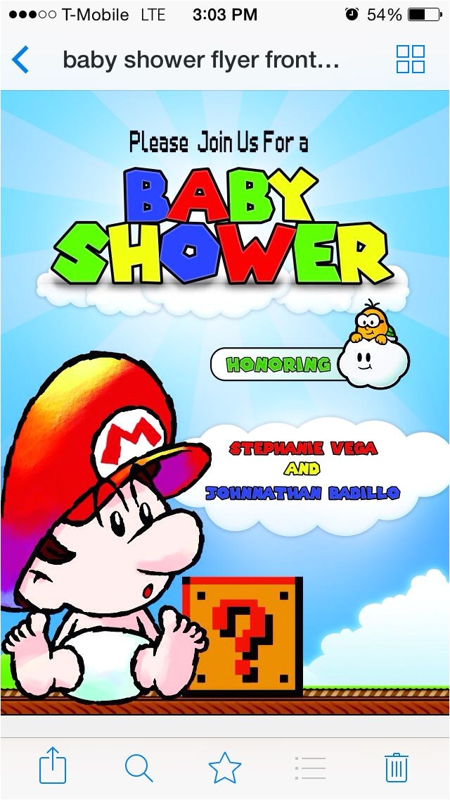 Super Mario Brothers Baby Shower Invitations 66 Best Super Mario Images On Pinterest
