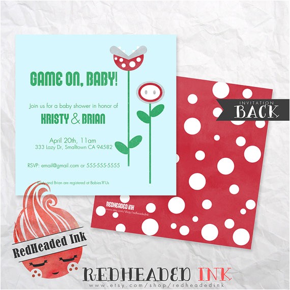 Super Mario Brothers Baby Shower Invitations Super Mario Bros Baby Shower Invitation