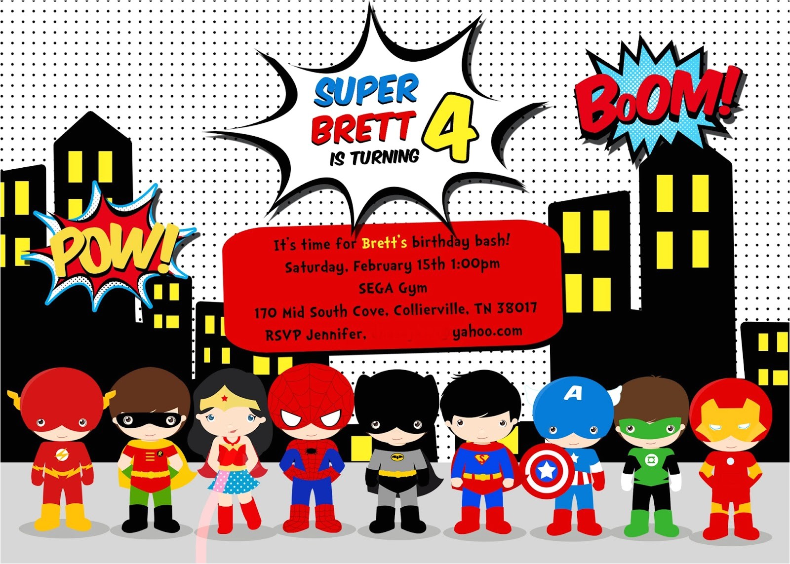 Superhero Birthday Invitations Templates Free Greygrey Designs My Parties Brett S Superhero 4th