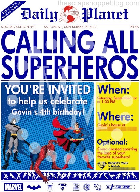 Superhero Birthday Invitations Templates Free Superhero Newspaper Birthday Invitation the Scrap Shoppe Superhero Birthday Invitations Templates Free Superhero Newspaper Birthday Invitation the Scrap Shoppe