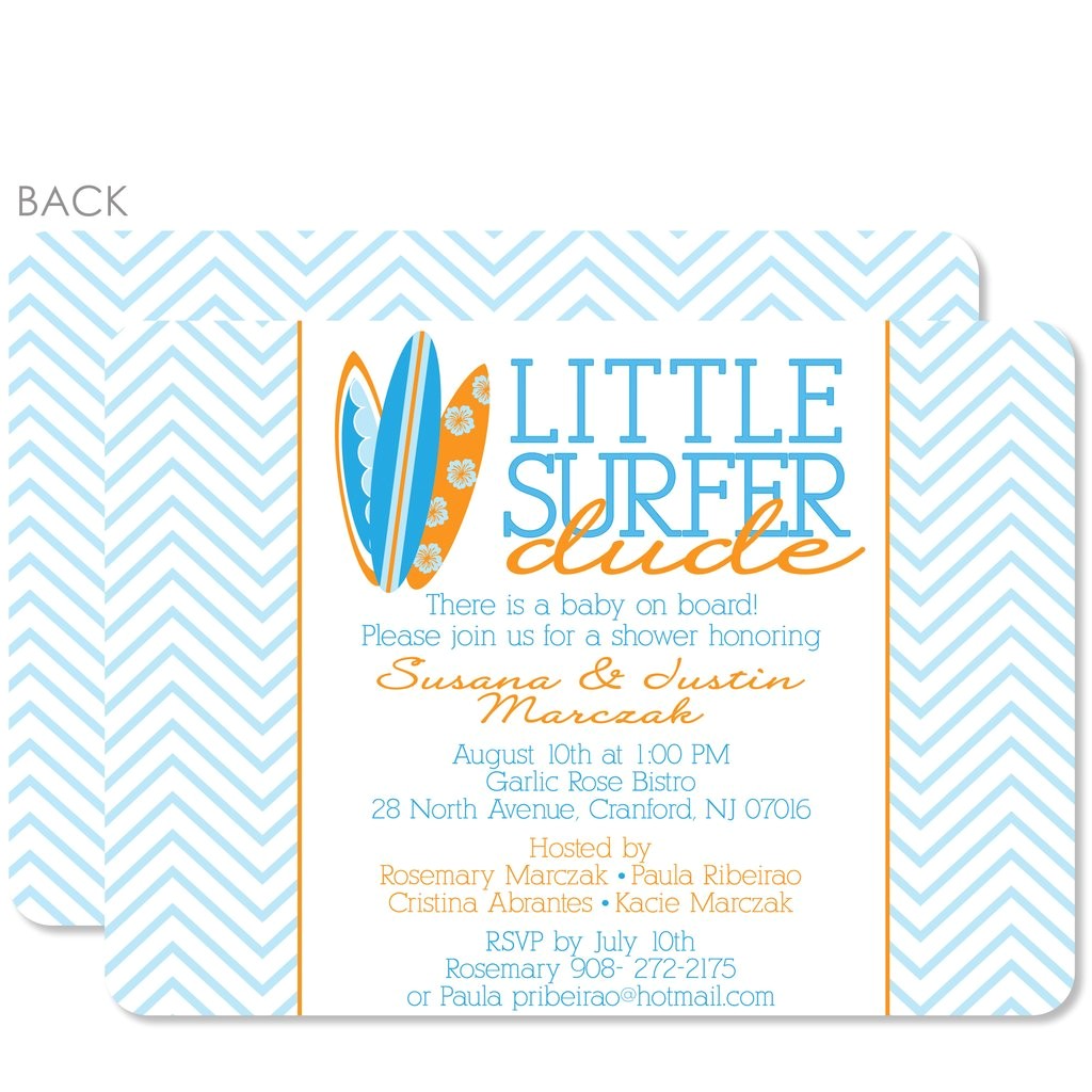 Surfer Baby Shower Invitations Swanky Press