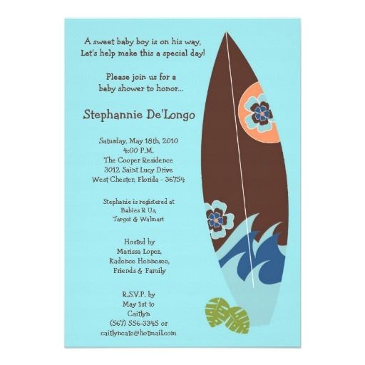 Surfer Girl Baby Shower Invitations 5×7 Surfer Baby Surf Boards Baby Shower Invitation Surfer Girl Baby Shower Invitations 5×7 Surfer Baby Surf Boards Baby Shower Invitation