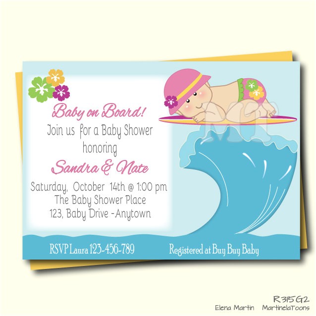 Surfer Girl Baby Shower Invitations Little Surfer Girl Baby Shower Invitation Baby On Board Surfer Girl Baby Shower Invitations Little Surfer Girl Baby Shower Invitation Baby On Board