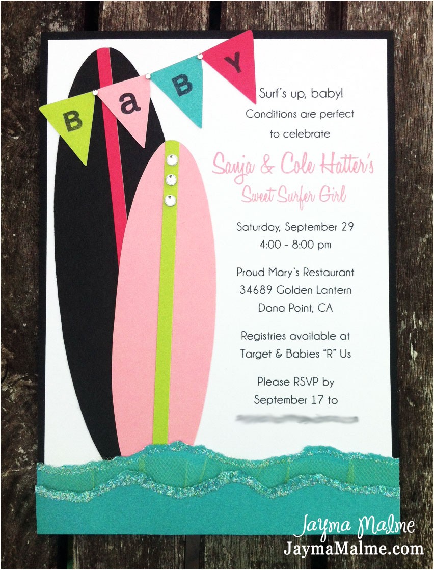 Surfer Girl Baby Shower Invitations Playing with Paper Scrapbooks Cards & Diy Surfer Girl Surfer Girl Baby Shower Invitations Playing with Paper Scrapbooks Cards & Diy Surfer Girl