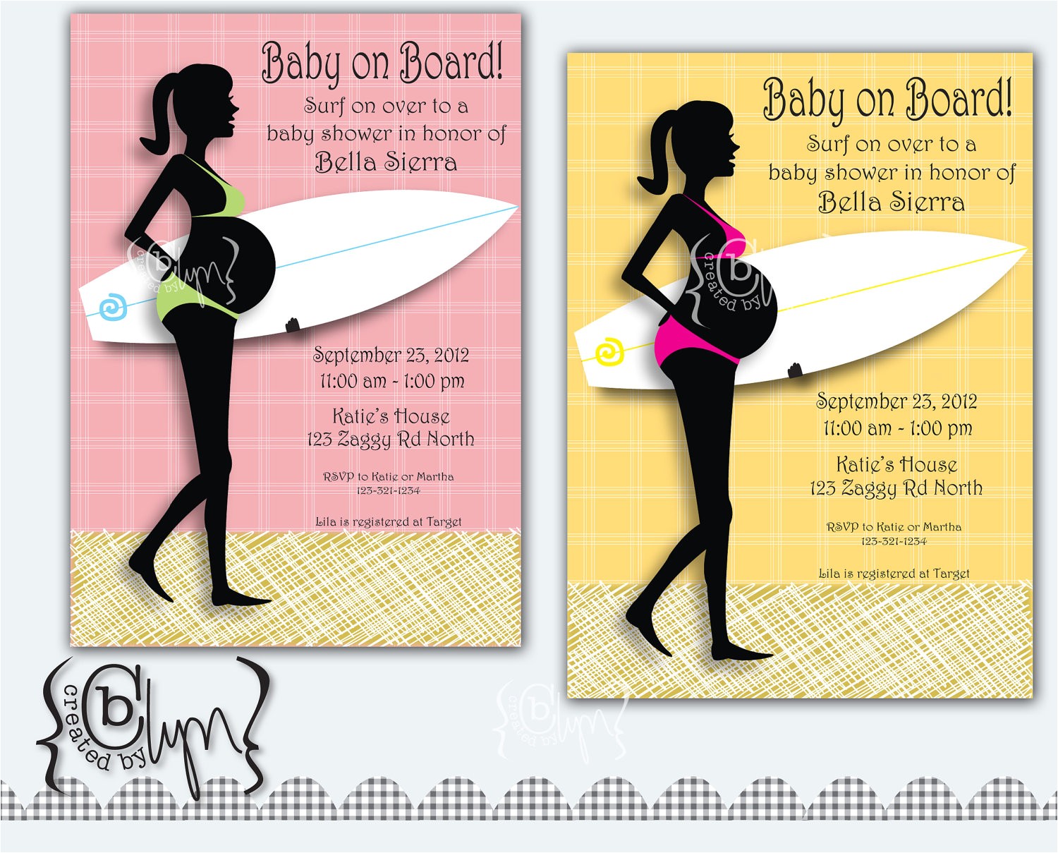 Surfer Girl Baby Shower Invitations Pregnant Surfer Girl Baby Shower Invitation with by