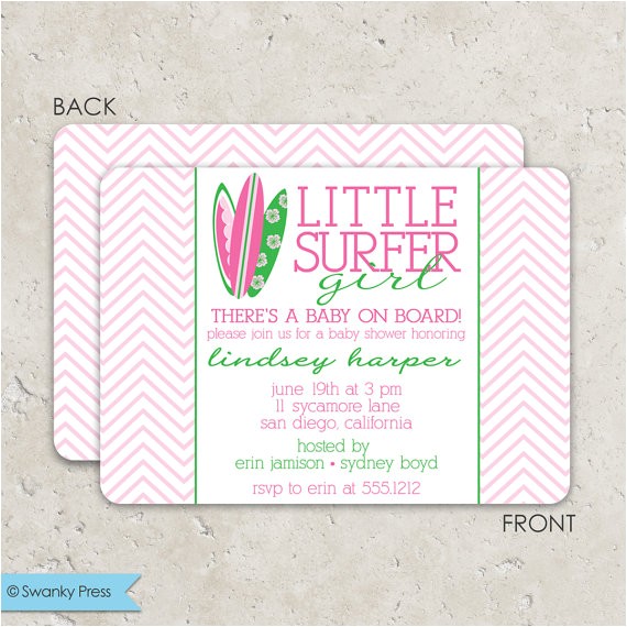 Surfer Girl Baby Shower Invitations Surfboard Baby Shower Invitation Surfer Birthday Surfer Girl Baby Shower Invitations Surfboard Baby Shower Invitation Surfer Birthday