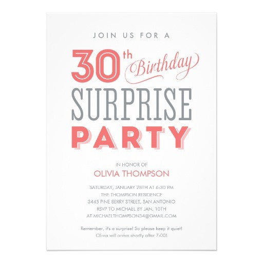 Surprise 30th Birthday Invitations 30th Surprise Birthday Invitations