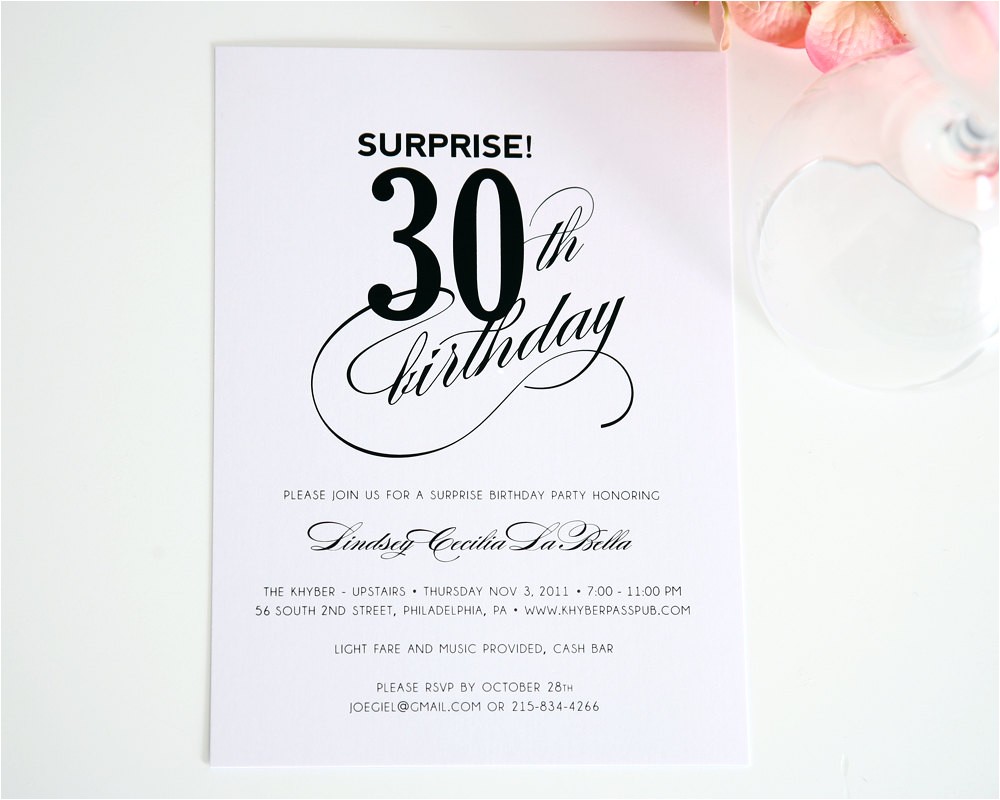 Surprise 30th Birthday Invitations Surprise 30th Birthday Party Invitation Ideas
