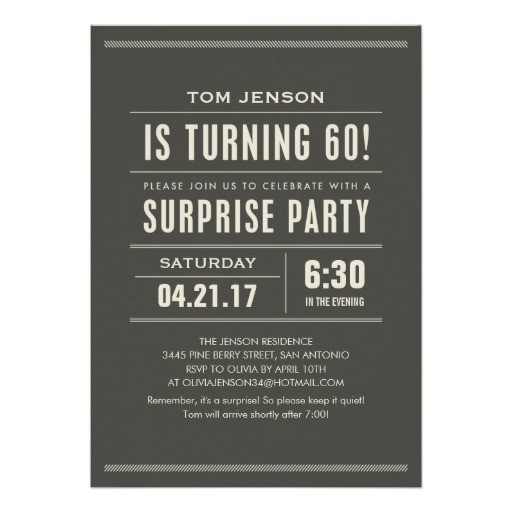 Surprise 30th Birthday Invitations Surprise 60th Birthday Invitations 13 Cm X 18 Cm