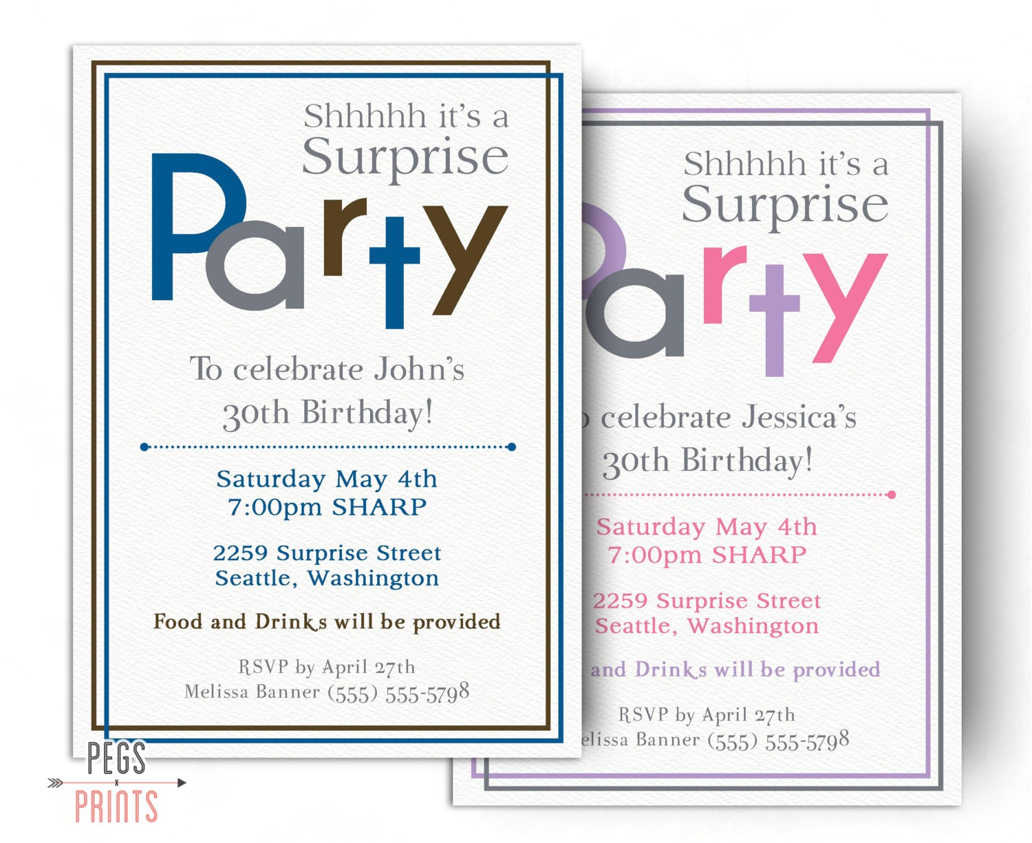 Surprise 30th Birthday Invitations Surprise Birthday Invitations for Men or Women Printable