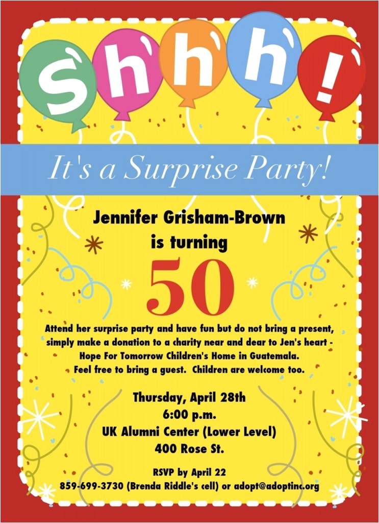 Surprise 50th Birthday Party Invites 50th Birthday Surprise Party Invitations